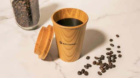 Wood-Crafted Coffee Cups