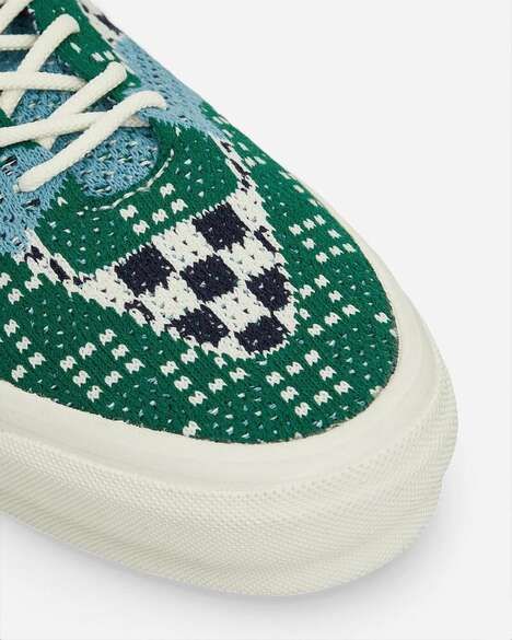 Knitted Crochet Checkerboard Sneakers