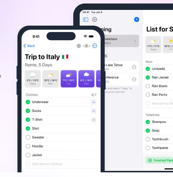 Travel Prep Packing Apps