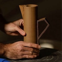 Cardboard-Inspired Ceramic Household Art Image 1