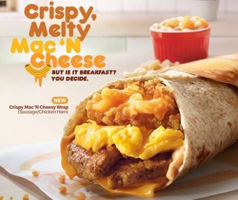 Cheesy Macaroni Breakfast Wraps