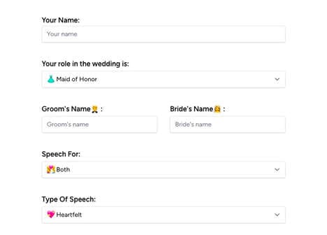 Wedding Speech Generators