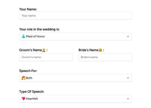 Wedding Speech Generators