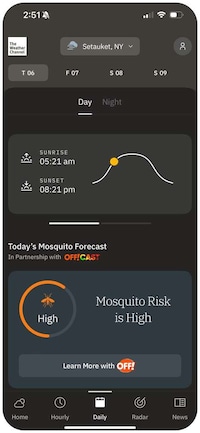In-App Mosquito Forecasts Image 1