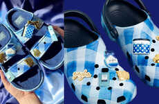 Gingham-Print Collaborative Sandals