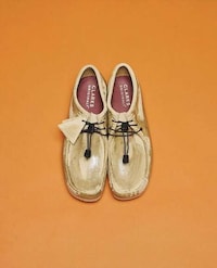 Beige-Toned Resin-Coated Footwear