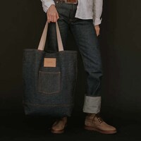 Oversized Denim Tote Bags Image 2