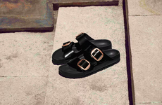 Glossy Oversized Buckle Sandals