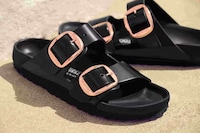Glossy Oversized Buckle Sandals Image 3