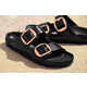 Glossy Oversized Buckle Sandals Image 3