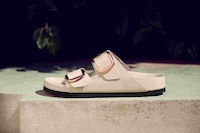 Glossy Oversized Buckle Sandals Image 4