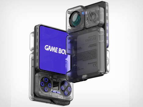 Projector-Equipped Handheld Gaming Consoles