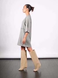 Stiletto Knee-High Suede Boots Image 1