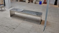 Dual-Seated Plate Aluminum Benches Image 1