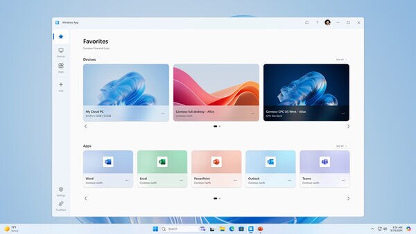 Device-Streaming Productivity Applications