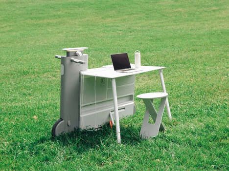 Scooter-Like Portable Desks