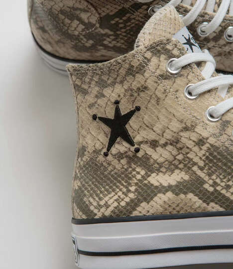 Reptile-Pattern Sleek Sneakers