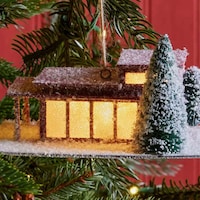 Mid-Century-Inspired Paper House Ornaments Image 1