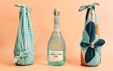 Sustainably Wrapped Gin Bottles