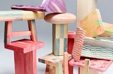 Through-Colored Wooden Stools