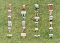 Through-Colored Wooden Stools Image 4