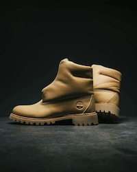 Inflated Collar Leather Boots Image 1