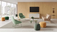 Organically Shaped Dynamic Poufs Image 1