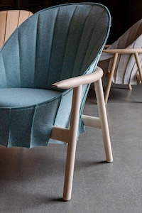Draped Fabric-Clad Lounge Chairs Image 2