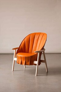 Draped Fabric-Clad Lounge Chairs Image 3