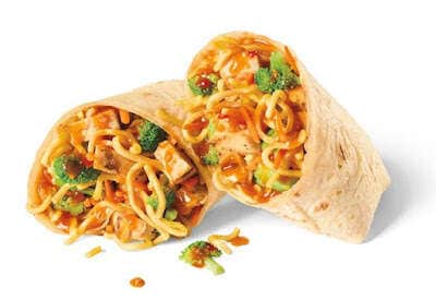 Chicken Noodle-Stuffed Burritos