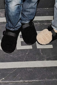 Oversized Faux Shearling Slippers Image 1