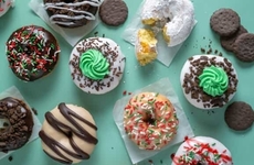 Mint Cookie-Topped Donuts