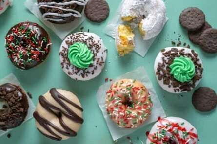 Mint Cookie-Topped Donuts