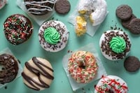 Mint Cookie-Topped Donuts