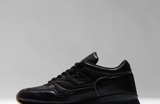 Textural Black Leather Sneakers