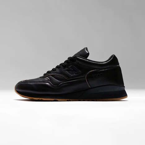 Textural Black Leather Sneakers