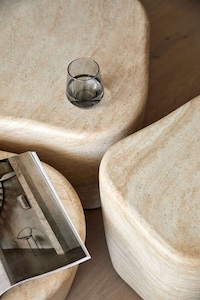 Versatile Travertine-Inspired Tables Image 1