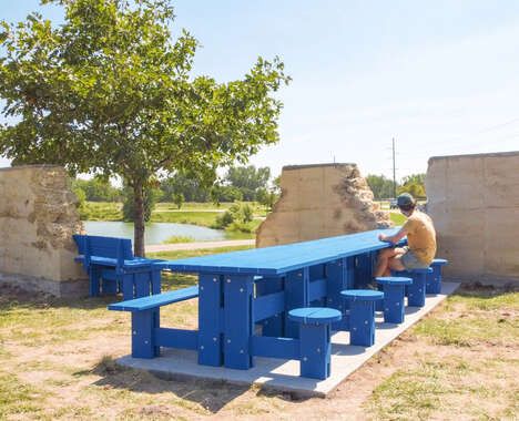 Rammed Earth Furniture Installations