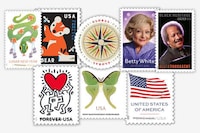 Nostalgic Art-Inspired Postal Stamps Image 1