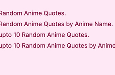 Anime Quote Generators