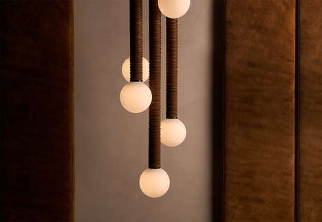 Leather Disc Modern Chandeliers