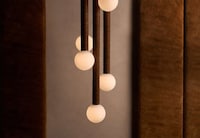 Leather Disc Modern Chandeliers Image 1
