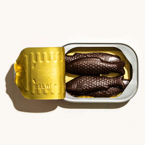 Sardine-Shaped Dark Chocolates