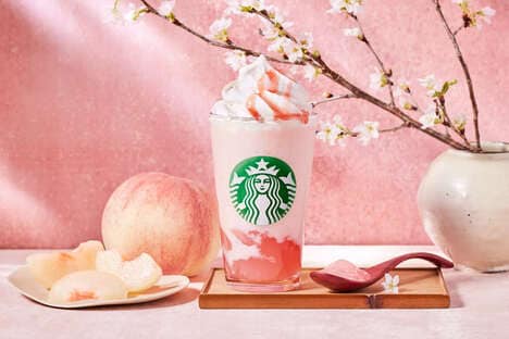 Florally Peachy Cafe Drinks