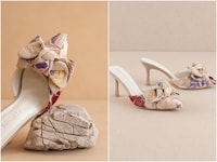 Textured Floral Design Footwear Image 2