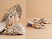 Textured Floral Design Footwear Image 3