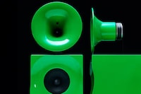 Glossy Green Modern Speakers Image 2