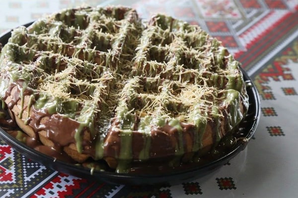 Chocolate Pistachio Waffles