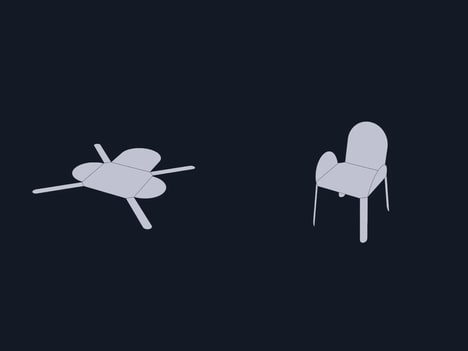 Singular Metal Sheet-Made Chairs