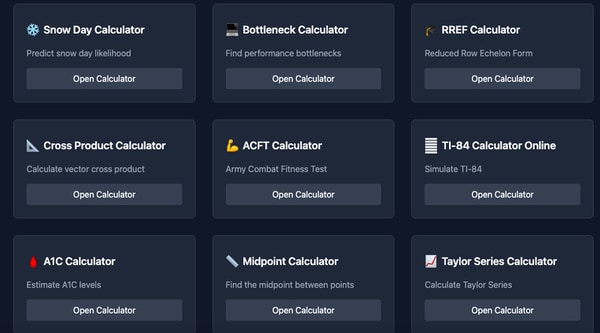 Online Calculation Hubs Image 1